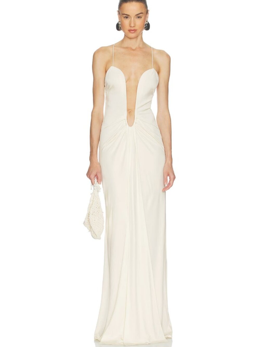 Helsa The Roksanna Draped Maxi Dress Ivory White Bridal Wedding Gown Strapless